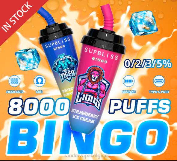 RandM Vape Wholesale | glace à la fraise RandM Supbliss Bingo Appareil à dosettes de vape 8000 1 pièce D8Z6256