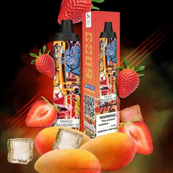 RandM Cigarette Electronique | glace à la mangue et aux fraises RandM Tornado Dispositif de contrôle du flux d'air 6000, 1 pièce D8Z6289