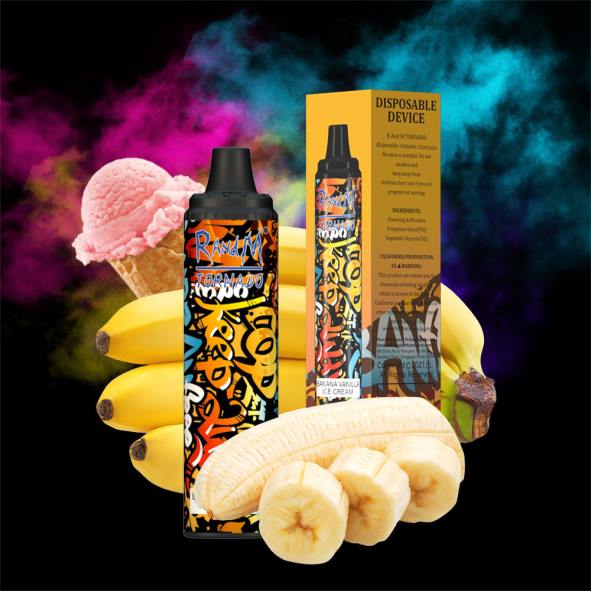 RandM Vape Discount Code | glace vanille banane RandM Tornado Dispositif de contrôle du flux d'air 6000, 1 pièce D8Z6297