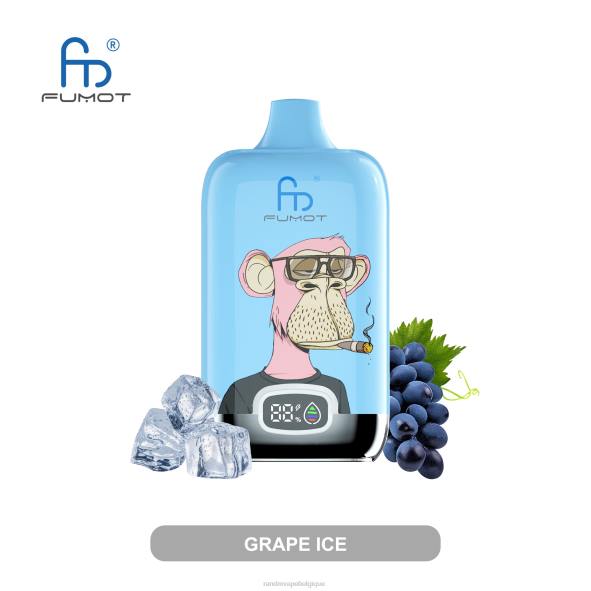 RandM Vape Belgique | glace aux raisins Fumot Original RandM Digital Box Batterie 12000 et dispositif de vape à affichage liquide D8Z63