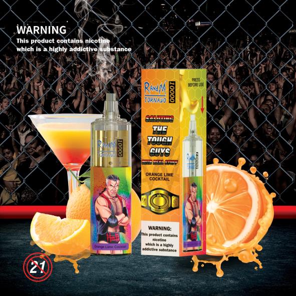 RandM Tornado Belgique | cocktail orange-lime RandM Tornado Dispositif de vape de contrôle du débit d'air 10000 1 pièce D8Z6122