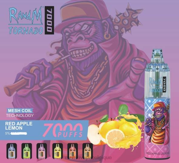 RandM Cigarette Electronique | citron pomme rouge RandM Tornado Dispositif de vape de contrôle du flux d'air 7000 1 pièce D8Z6179