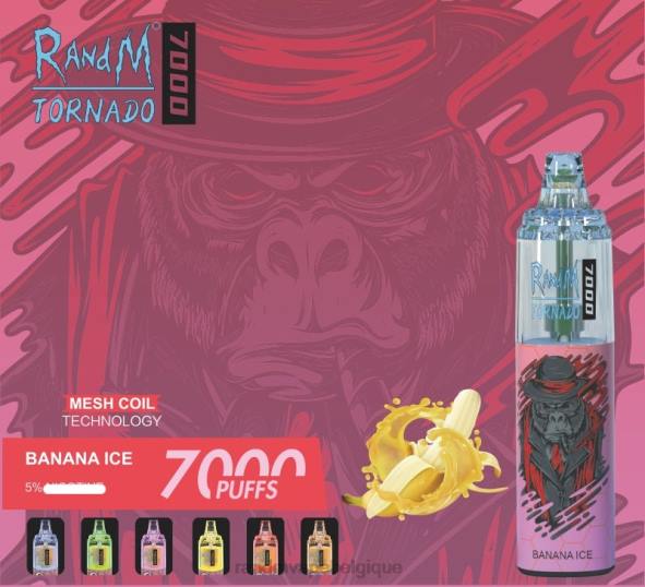 RandM Tornado Belgique | glace à la banane RandM Tornado Dispositif de vape de contrôle du flux d'air 7000 1 pièce D8Z6172