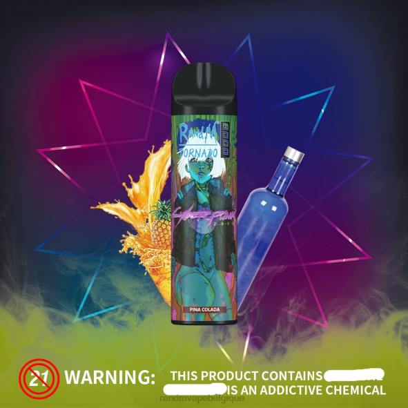 RandM Tornado Belgique | pina colada RandM Tornado Dispositif de vape de contrôle du flux d'air 8000 1 pièce D8Z6252