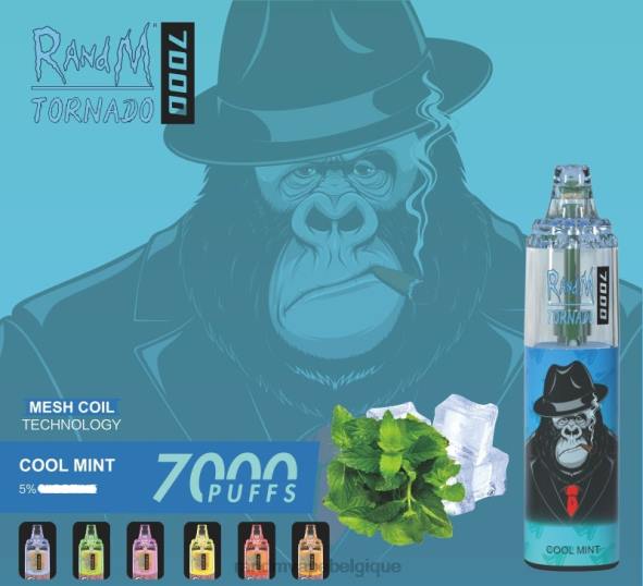 RandM Vape Bruxelles | menthe fraîche RandM Tornado Dispositif de vape de contrôle du flux d'air 7000 1 pièce D8Z6164